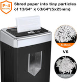 15-Sheet Crosscut Paper Shredder, 40 Mins Heavy Duty, Anti-Jam, P-4 Security