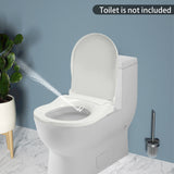 Non-Electric Bidet Toilet Seat 3-Hole Bidet Seat Fits Elongated Toilets White Dual Nozzle System