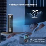 Tower Fan for Bedroom, 25 dB Quiet DC Bladeless Fan with Remote, 8 Speeds