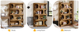 Tribesigns 71" Tall Bookcase, 4-Tier S-Shaped Bookshelf, Wood Decorative Storage Shelving