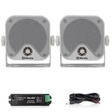 Herdio 4 Inch Portable Bluetooth Speaker Wired Waterproof 120W Sound Box Outdoor Boat Tractor