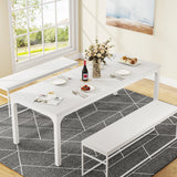 Tribesigns Dining Table for 6-8 People, 200cm Large Narrow Long Rectangular Kitchen Dinner Table
