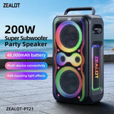 ZEALOT-PT21 200W Portable Wireless Bluetooth Speaker with Subwoofer