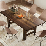 Dining Table for 6-8, 71" Long Large Wooden Farmhouse Kitchen Table