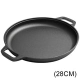 Cast Iron Skillet Pan with Dual Handles Non-Stick Round Griddle For Crepes And Pizza