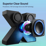 DOSS Desktop Bluetooth Speaker 10W Rich Sound Diverse Light Effect 26H Playtime TWS Pairing Wireless Speaker for Laptop Computer