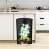 Homfa 13 Gallon (50L) Rectangular Trash Can Stainless Steel Kitchen Garbage Can