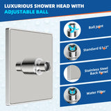 6 Inch High Pressure Rainfall Shower Head, Waterfall Shower Head, High Flow Fixed Showerheads