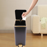 Silent Step Trash Can with Soft Close Lid, 12L Touch-Free for Bathroom & Kitchen