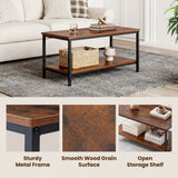 JHK 31IN Wood Coffee Table For Living Room 2-Tier
