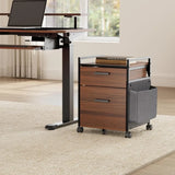 2Drawer Mobile File Cabinet with Wheels Solid Wood Rolling Storage Cabinet for Home Office SpaceSaving Under Desk