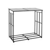 Firewood Storage Rack with Sloped Roof 4 Ft Outdoor Log Holder 1/4 Cord Capacity