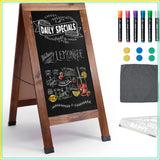 Large Sandwich A-Frame Chalkboard Sign - 40 x 20 Inches Magnetic Wooden