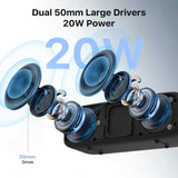 JUOVI Portable Bluetooth 6.0 TWS Pairing Wireless Speaker for Home Outdoor