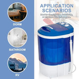 2-IN-1 Portable Washer and Spinner Combo 5.7LBS Mini Washing Machine 2.2LBS Spin Dryer with Drain Pump