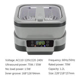 Ultrasonic Digital cleaner Baskets Jewelry Watches Dental Heating Mute MD DC PRINT