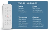 AQUATIZ Smart Bidet Clip-On Toilet Seat, Electric Bidet for Existing Toilet with Warm Water,Drye