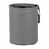 Black PU Leather Foldable Car Trash Bin With Hanging Clip And Waterproof