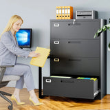 4 Drawer Metal Filing Cabinet with Lock Home Office Storage Letter/Legal