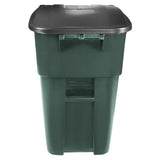 50-Gallon Heavy-Duty Wheeled Trash Can with Ergonomic Handle for Commercial Use