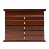 6-Tier Jewelry Organizer Box, Wooden Jewelry Organizer for Earrings Rings