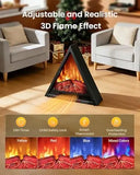 AIRMATE 22" Electric Fireplace Heater with LED Flame, 1500W & Remote
