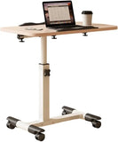 Foldable Standing Desk with Wheels 27.2-35.4" Height Adjustable Mobile Overbed Tables Metal Frame