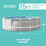 Above ground swimming pool set for backyard, steel frame with blue finish