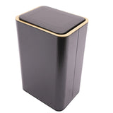 Elegant Black Gold 12L Step Trash Can with Secure Lid and Touch-Free Foot Pedal
