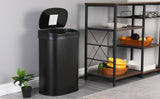 13 Gallon 50L Black Stainless Steel Automatic Sensor Trash Can Touch Free Lid