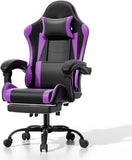 Athena Collection Carbon Fiber Black Gaming Chair - Ergonomic with Footrest