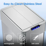 13.2-21.1Gal (50-80L) Motion Sensor Trash Can for Kitchen Stainless Steel Garbage Can Gal  Automatic Garbage Smart Bin