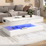 High Glossy LED Coffee Tables for Living Room, Center Table with Storage
