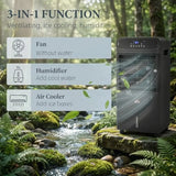 32 Evaporative Air Cooler for Home Office, Black Plastic, Black, 3-in-1