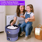 12L Collapsible Mini Washing Machine & Dryer - Deep Clean for Underwear, Socks & Small Clothes - Compact Laundry Solution for Apartments, Dorms, Hotels & Travel - with Spin Basket
