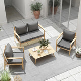 Patio Furniture Use, Splash-Proof Fabric, Lake Blue, Outdoor Chair Cushions Set of 4