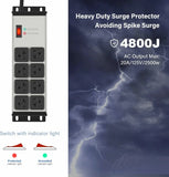 2PCS Heavy Duty Power Strip Surge Protector 20 AMP, 8 Outlets 12, 4 FT Extension