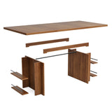 Tribesigns Dining Table for 6 to 8, 63-Inch Rectangular Wooden Kitchen Table with Storage