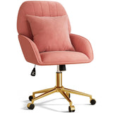 Home Office Desk Chair Comfy with Adjustable Swivel Wheels, Modern Velvet Makeup