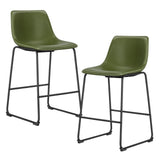 JHK 2 Pack Pu Leather Counter Height High Chair For Home and Office Comfortable Sponge Cushion Outdoor and