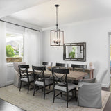 4-Light Farmhouse Chandelier Height Adjustable Rustic Living Room Chandelier
