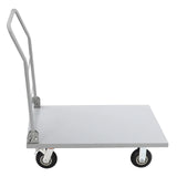 2000lbs Industrial Silver Flat Dolly Cart Heavy-Duty Iron Hand Truck