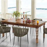 Tribesigns 62” Wood Patio Table for 4-6 People, Farmhouse Large Indoor/Outdoor Dining Picnic Table