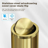 18L Gold Bathroom Trash Can with Lid, Brass Flipping Lid, Stainless Steel for Bedroom