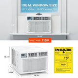 8000 BTU Window Air Conditioner with Heat with APP & Voice Smart Control