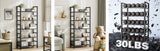 JHK 5 Tier Wooden Display Bookshelf Storage Standing Shelf Stable Frame Graduated Shelves for Organized Display