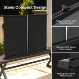WEMAX 40" Portable Projector Screen HD 16:9, Foldable Tabletop Pull-Up Stand