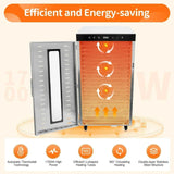1700W Commercial Food Dehydrator 20 Stainless Steel Trays, Large Machine Capacity Food Dryer