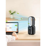 13 Inch Desk Fan, Small Bladeless Table Fan, 3 Speeds and Night Light, Quiet