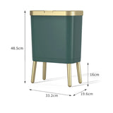 Luxury Large Capacity Trash Can Gold Luxury Trash Can High push Plastic Kitchen Trash Can with Lid Bathroom Trash Can